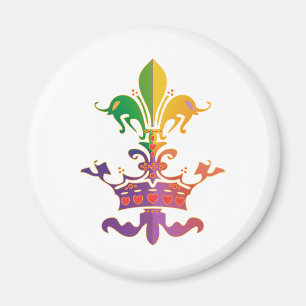 Mardi Gras Fleur de Kröna Magnet