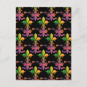 Mardi Gras Fleur de Krona Vykort