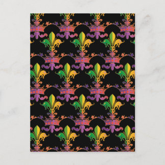 Mardi Gras Fleur de Krona Vykort