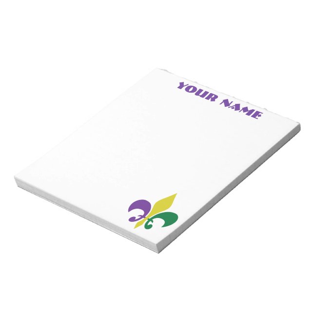 Mardi Gras ~ Fleur De Lis Anteckningsblock (Roterad)