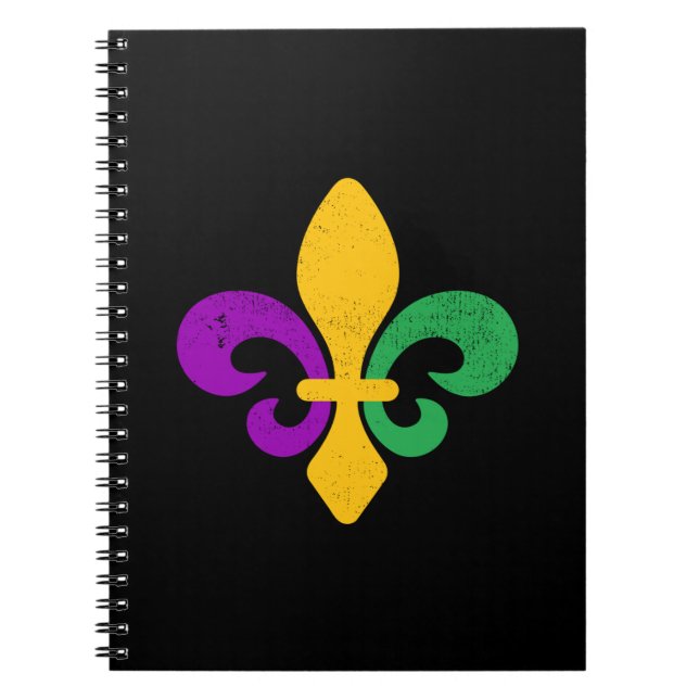 Mardi Gras Fleur De Lis Anteckningsbok (Framsidan)