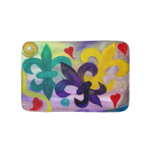 Mardi Gras fleur de lis bad- eller köksgolvsmatt