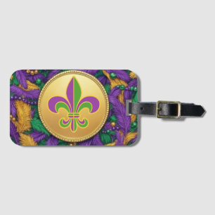 Mardi Gras Fleur de lis Bagagebricka