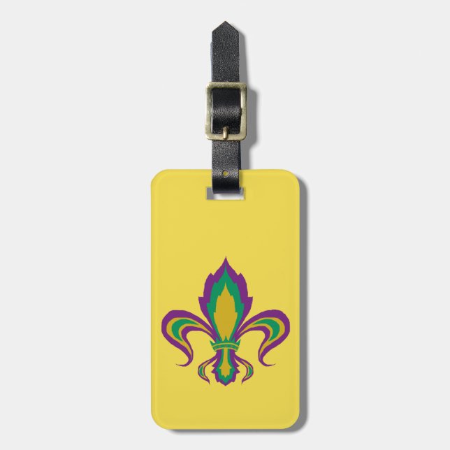 Mardi Gras Fleur De Lis Bagagebricka (Vertikal Framsida)