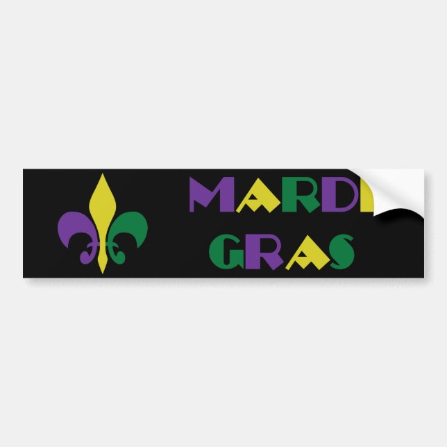 Mardi Gras ~ Fleur De Lis Bildekal (Framsidan)