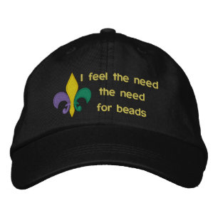 Mardi Gras ~ Fleur De Lis Broderad Keps