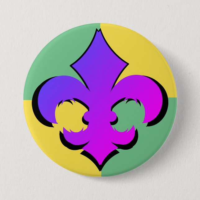 Mardi Gras | Fleur De Lis Buttons Knapp (Framsida)