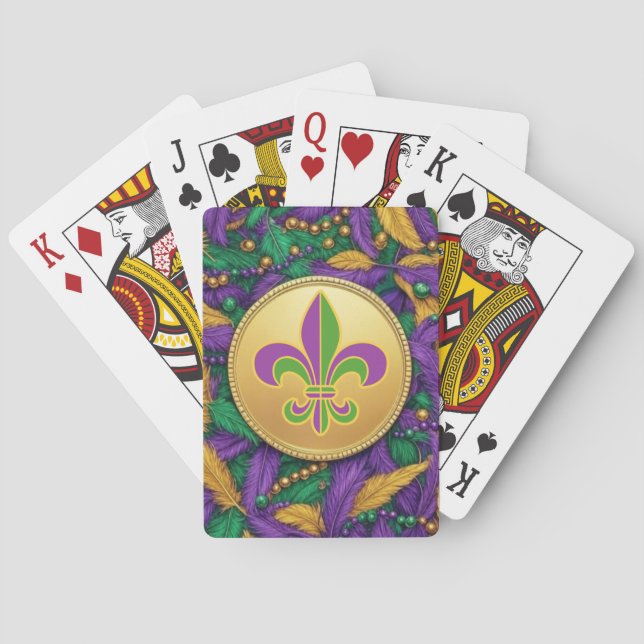 Mardi Gras Fleur de lis Casinokort (Baksidan)