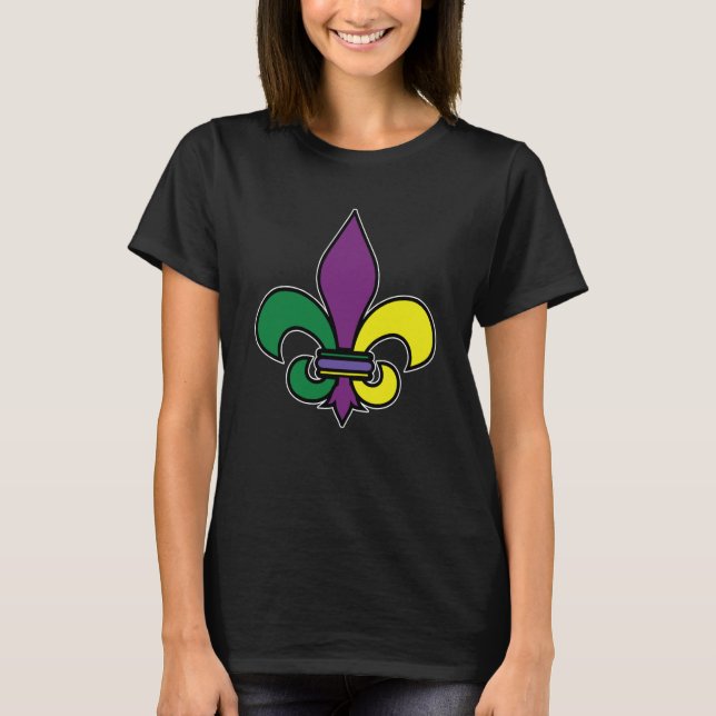 Mardi Gras Fleur De Lis Crown Carnival Costume T Shirt (Framsida)