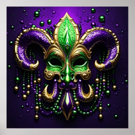Mardi Gras Fleur De Lis Design 2024 Poster