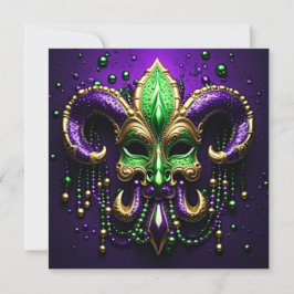 Mardi Gras Fleur De Lis Design Inbjudningar
