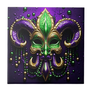 Mardi Gras Fleur De Lis Design Kakelplatta