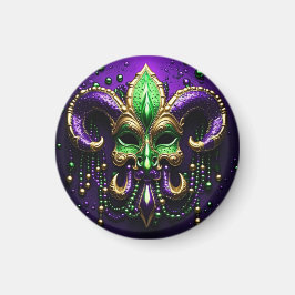 Mardi Gras Fleur De Lis Design Magnet