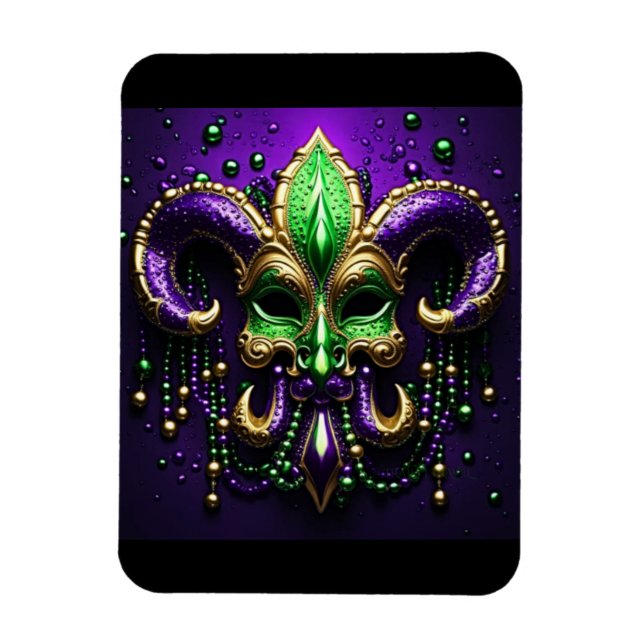 Mardi Gras Fleur De Lis Design Magnet (Vertikal)