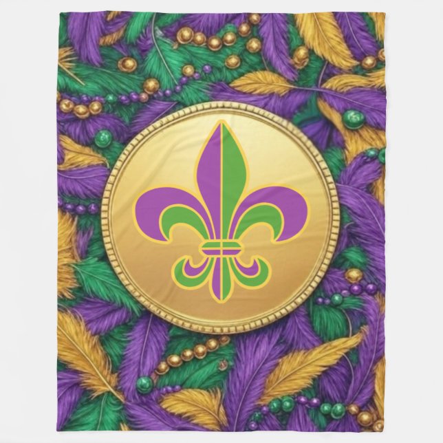 Mardi Gras Fleur de lis Fleecefilt (Framsidan)