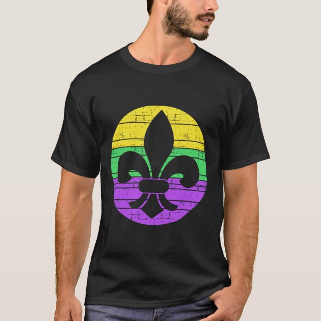 Mardi Gras Fleur de Lis för karnival Firande T Shirt (Framsida)