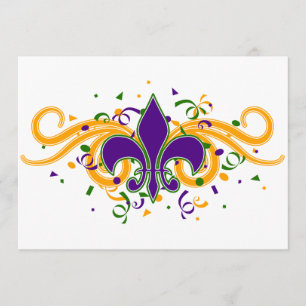 Mardi Gras Fleur-de-Lis inbjudan