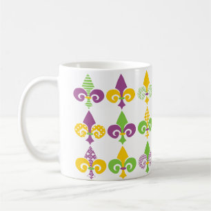 Mardi Gras Fleur de Lis Kaffemugg