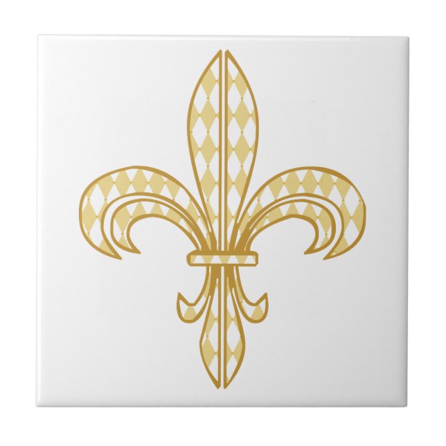 Mardi Gras Fleur De Lis Kakelplatta (Framsidan)
