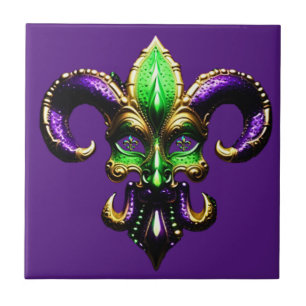 Mardi Gras Fleur De Lis Kakelplatta