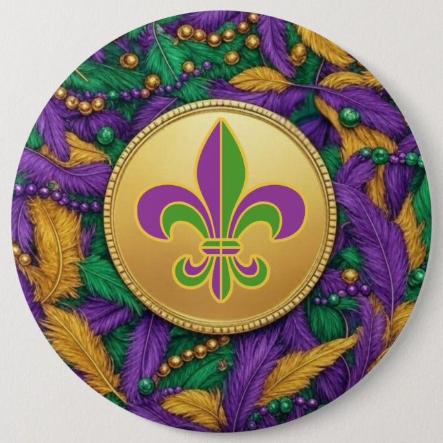 Mardi Gras Fleur de lis Knapp (Framsida)