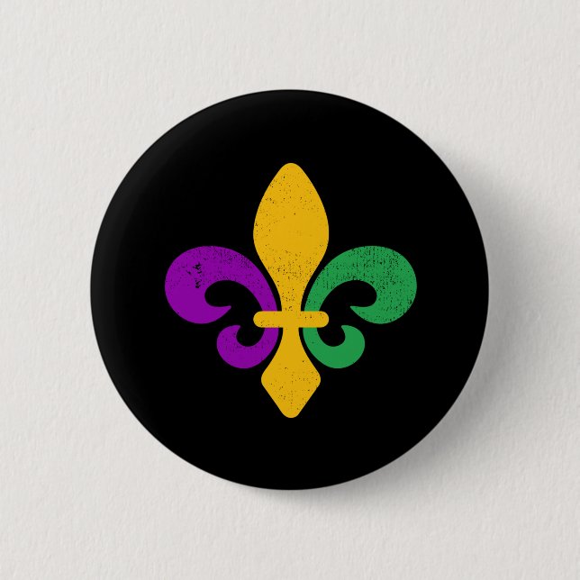 Mardi Gras Fleur De Lis Knapp (Framsida)