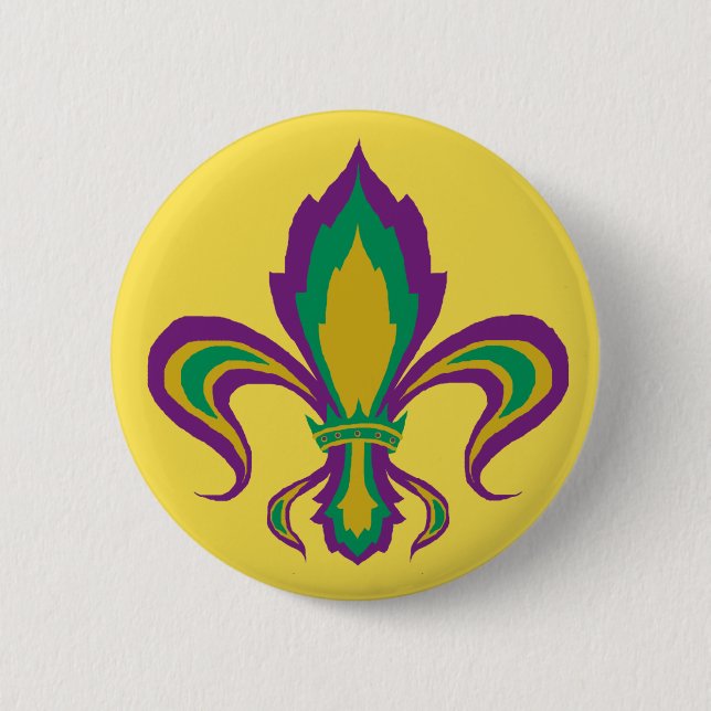 Mardi Gras Fleur De Lis Knapp (Framsida)