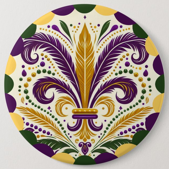 Mardi Gras fleur-de-lis Knapp (Framsida)