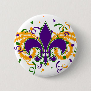 Mardi Gras Fleur-de-Lis knäppas Knapp