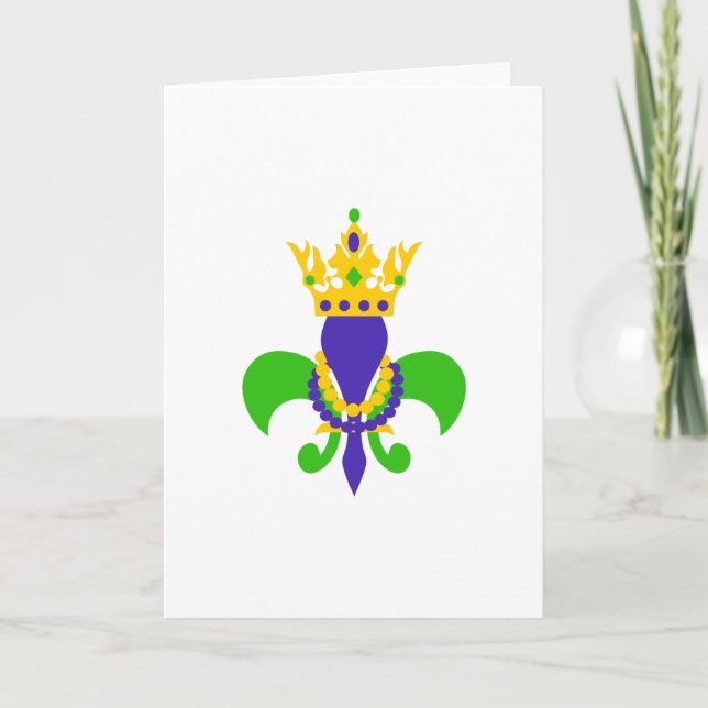 MARDI GRAS FLEUR DE LIS KORT (Framsida)