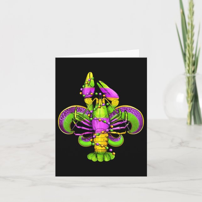 Mardi Gras Fleur De Lis Kräftor Leopard Costume Kort (Framsida)