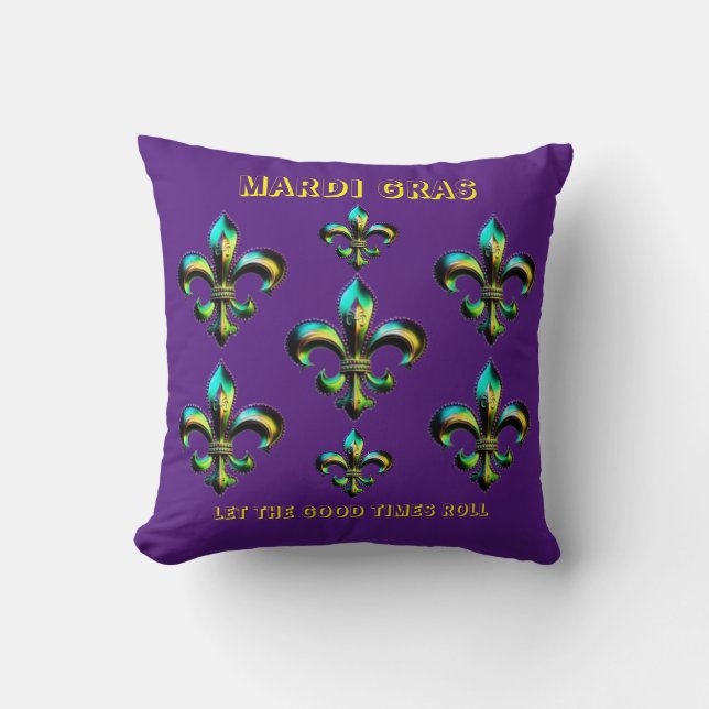 Mardi Gras Fleur De Lis Kudde (Framsida)