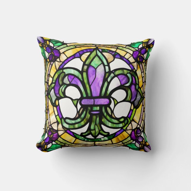 Mardi Gras Fleur De Lis Kudde (Framsida)