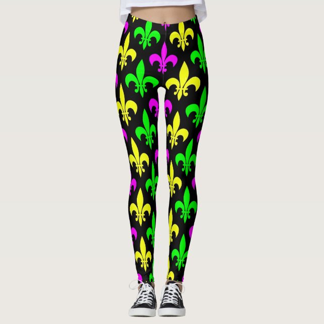Mardi Gras Fleur De Lis Leggings (Framsida)