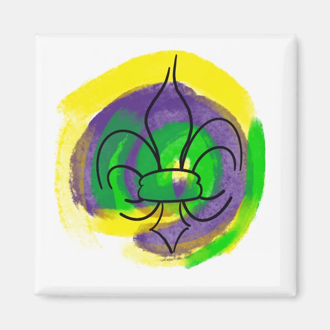 Mardi Gras Fleur De Lis Magnet (Framsidan)
