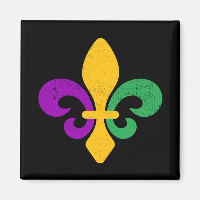 Mardi Gras Fleur De Lis Magnet (Framsidan)
