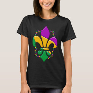 Mardi Gras Fleur De Lis Målarstänk Flicka Pojke Ja T Shirt