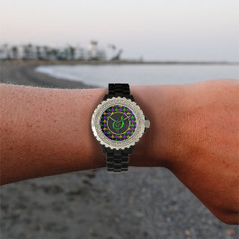 Mardi Gras Fleur de Lis Mönster Anpassningsbar Mon Armbandsur