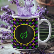 Mardi Gras Fleur de Lis Mönster Anpassningsbar Mon
