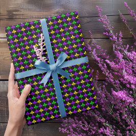 Mardi Gras Fleur de Lis Mönster Presentpapper