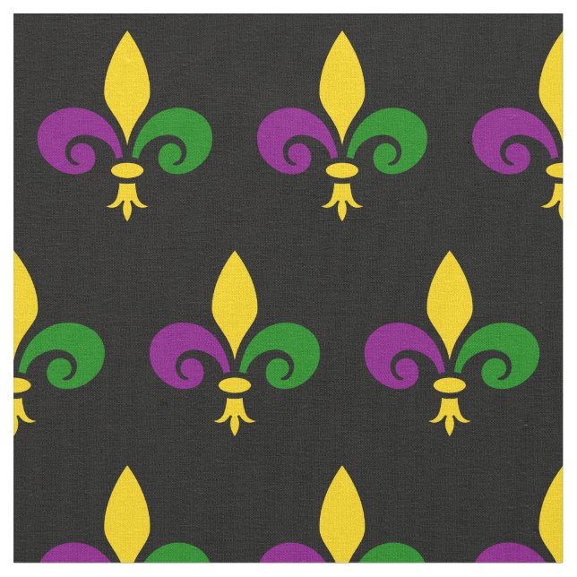 Mardi gräs fleur-de-lis mönster tyg (Närbild)
