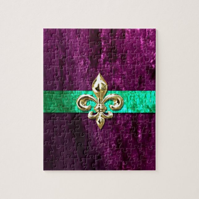 Mardi Gras Fleur De Lis nya Orleans Pussel (Vertikal)