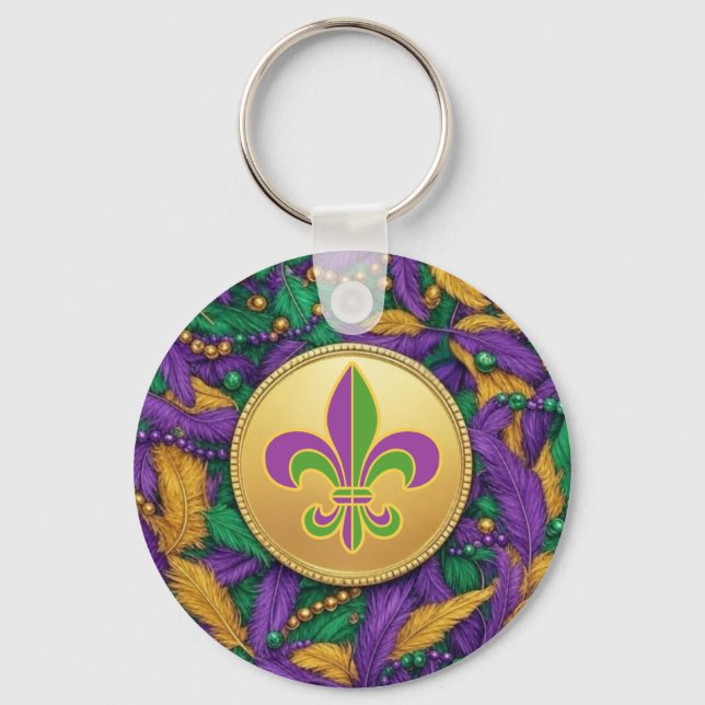 Mardi Gras Fleur de lis Nyckelring (Framsida)