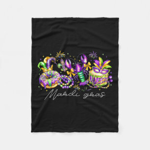 Mardi Gras Fleur De Lis Pärlor Louisiana Festival  Fleecefilt