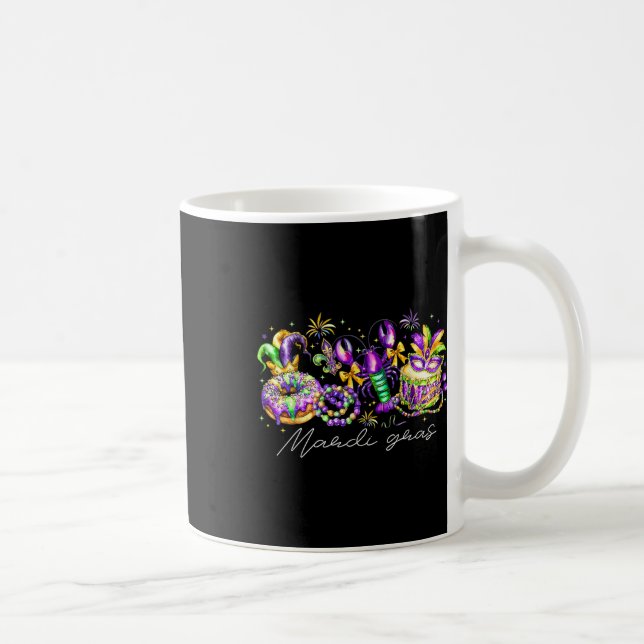 Mardi Gras Fleur De Lis Pärlor Louisiana Festival  Kaffemugg (Höger)