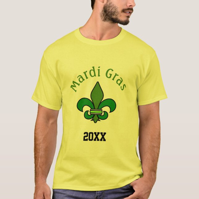 Mardi Gras Fleur de Lis Personlig T-shirt Topp (Framsida)