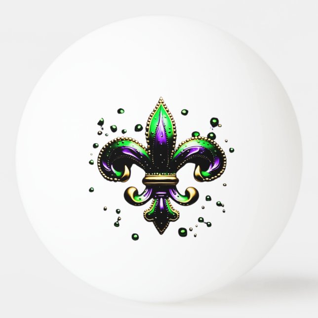 Mardi Gras Fleur de Lis Pingisboll (Framsidan)