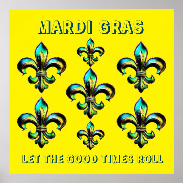 Mardi Gras Fleur De Lis Poster (Framsidan)
