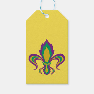 Mardi Gras Fleur De Lis Presentetikett