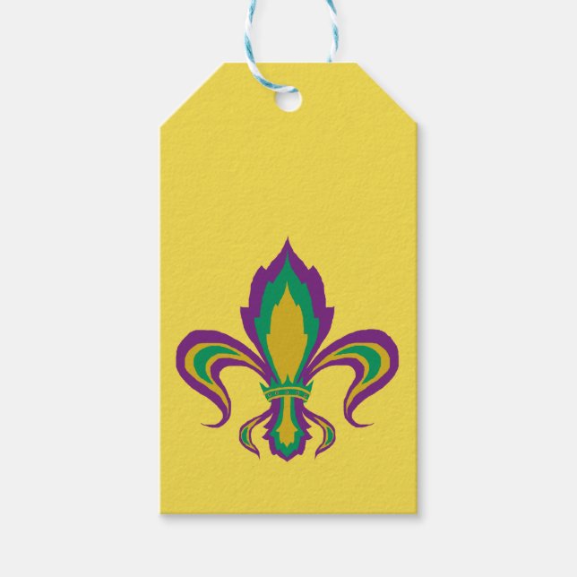 Mardi Gras Fleur De Lis Presentetikett (Framsidan)